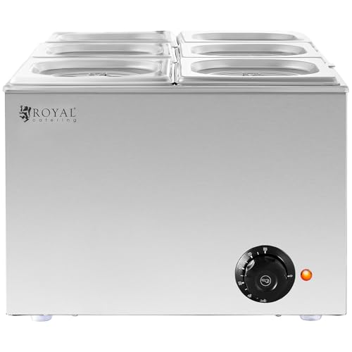 Royal Catering RCBM_GN1/6_1 Bain Marie 640 W 6 x GN 1/6 Wasserbad Speisenwärmer – Bild 6