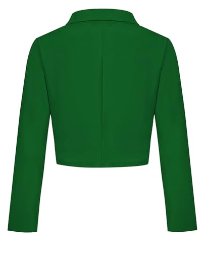 Cropped Blazer for Women Long Sleeve Notch Lapel Button Front Blazers Casual Work Office Cardigan Suit Jacket3