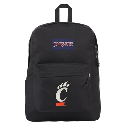 Image of JanSport NCAA Officially Licensed Backpack, Cincinnati Bearcats, Superbreak Plus with Padded 15'' Laptop Sleeve, Spacious Computer Bag for Men & Women, Durable Daypack with Bottle Pocket, Black