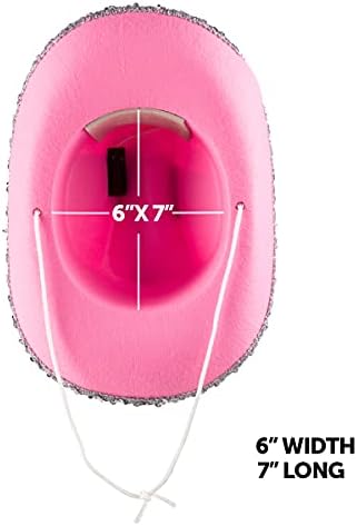 Bedwina Light-Up Pink Kids Cowgirl Hat - (Pack of 2) Little Child Blinking Cowgirl Hats with Tiara and Neck Drawstring - Felt Cowboy Costume Accessories for Small Kids Party Hat and Play Dress-Up