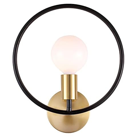 BAODEN 1 Light Elegant Bathroom Wall Sconce Industrial Gold and Black Vanity Wall Lamp Pole Wall Mount Lighting Fixture Indoor for Hallway Kitchen Restaurant Cover