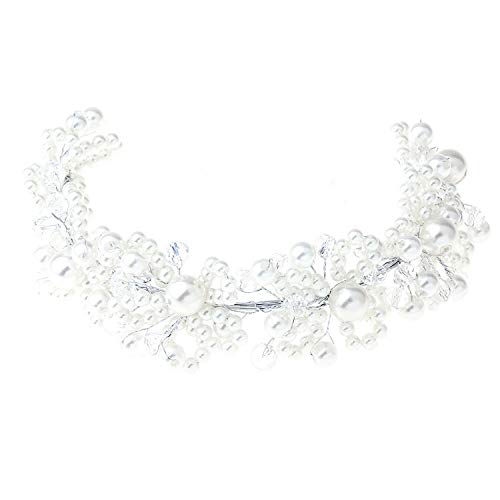 Preisvergleich Produktbild Dusenly Hochzeit Brautschmuck Haarband Kristall Strass Perlen Krone Stirnband Diadem Kopfschmuck Frauen