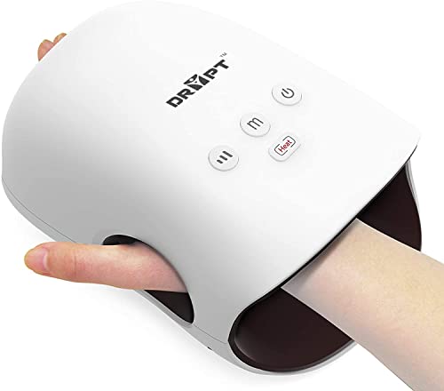 DR PT Rechargeable Hand Massager with Heat, Cordless Electric Massager for Hands, Air Compression Kneading Massage with Heat for Arthritis, Wrist, Pain Relief & Finger Numbness, White
