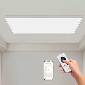 Hocosyme Infrarotheizung Deckenmontage 1000 Watt mit Smart Steuerung, Energiesparende Infrarot Wandheizung, Elektroheizung mit Uberhitzungsschutz, WLAN App-Steuerung mit Fernbedienung.