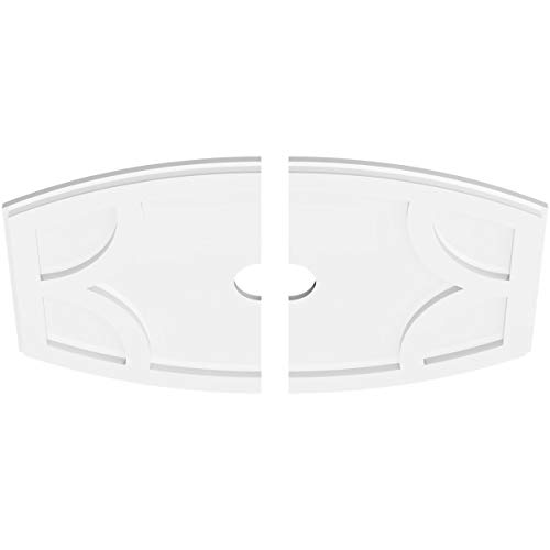 Image of Ekena Millwork CMP28X18KY2-03000 Kailey Architectural Grade PVC Contemporary, Two Piece Urethane Ceiling Medallions 28 inchW x 18 5 /8 inchH x 3 inchID x 15 inchC x 1 inchP