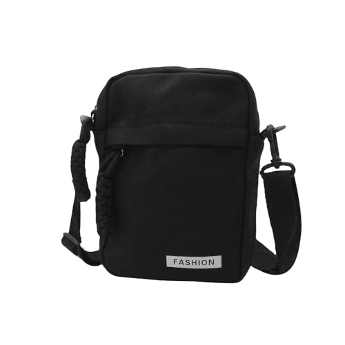 Mini bolsa transversal para celular com alça de ombro ajustável, leve e sofisticada, pode guardar um telefone, passaporte e cartões, Preto