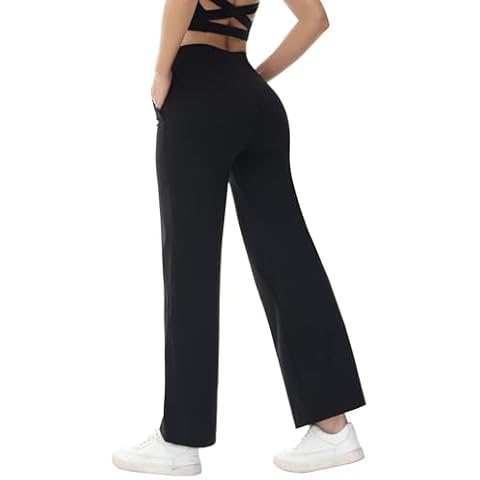 romansong Wide Leg Trouser Pants for Women Petite Length Drawstring Casual Yoga Workout Sweatpants Soft Pajama High Elastic Lounge Pants with Pockets Black Cover