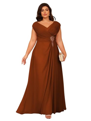 YOFF Double V Neck Mother of The Bride Dresses Sequin Lace Appliques Pleated Chiffon Formal Evening Prom Dress YO222