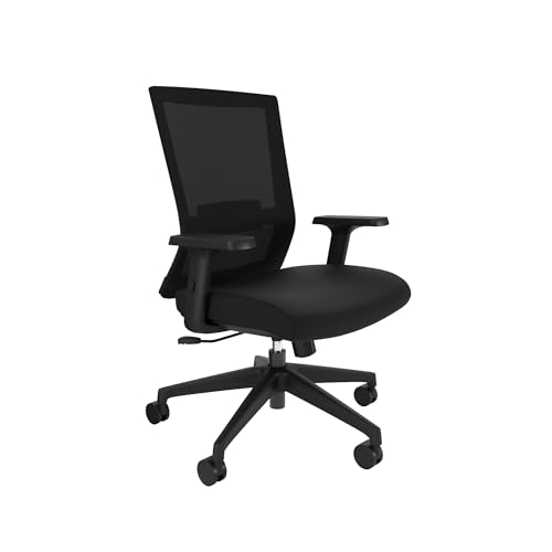 Image of Vari Essential Task Chair - Varidesk Ergonomic Home Office Chair with Comfortable Mesh, Lumbar & Back Support, Adjustable Height - Ideal for Computer Desk - Easy Assembly - Black