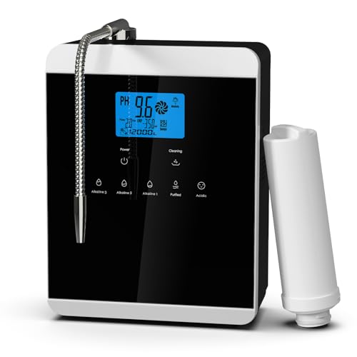 Alkaline Water Ionizer Machine for Home, Acidic Water Ionizer, 11 Titanium Plates pH 4.0-10.5 Up to -600mV ORP丨10000 Liter Filter for Purifier Water, Auto-Cleaning