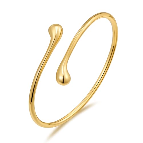 Dainty Thin Cuff Bangle Bracelets for Women Adjustable Gold Cuff Bracelet Minimalist Gold Open Bangle Wrist Cuff Bracelets