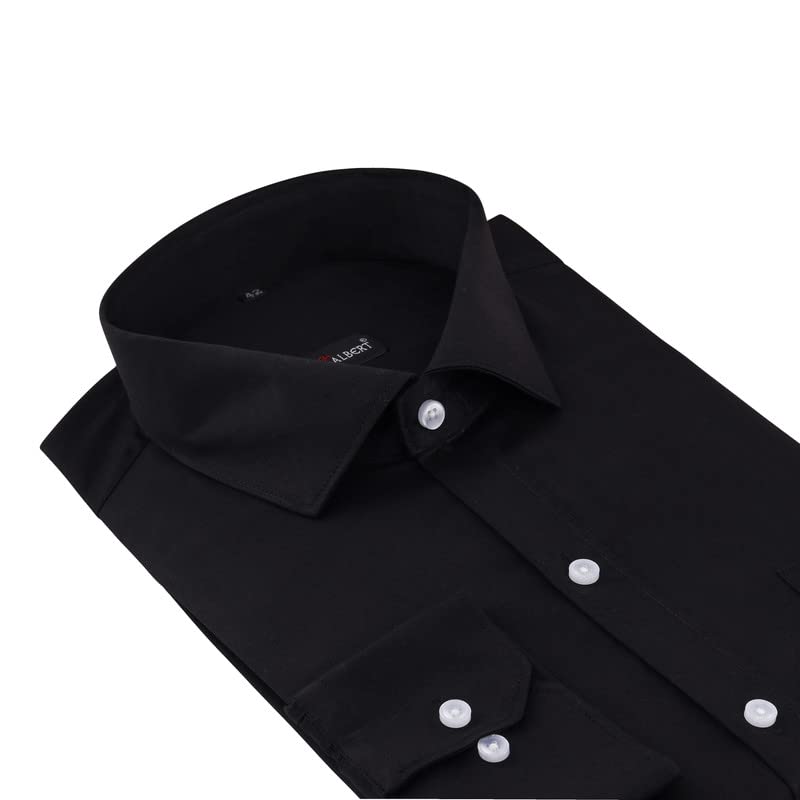 Buy MARK & ALBERT Men's Black Cotton Formal Shirt at Amazon.in
