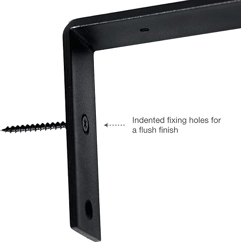 Top Notch Home and Living Heavy Duty Metal Shelf Brackets, Black, Pack of 4 Down Brackets - Image 3