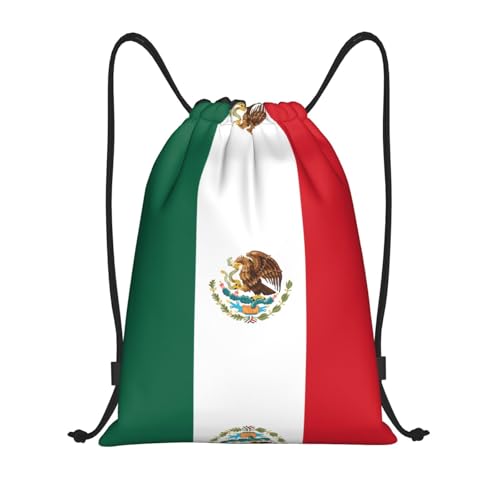 Small Lightweight Drawstring Bags â€“ Gym Flag of Mexico Print Backpack Bag for Sports, Yoga, Travel & Hiking â€“ Adjustable