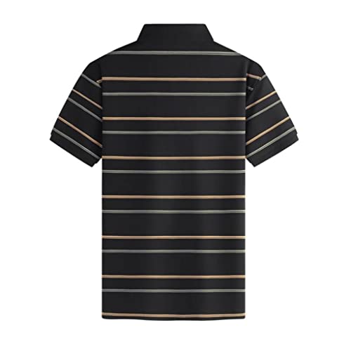 Seiden-T-Shirt mit Streifen, kurzärmelig, atmungsaktiv, kühl, dehnbar, für den Sommer (Farbe: D, Größe XXXL, Code) (D L)