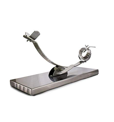 BRICOMIRAS JAMONERO Modelo MOJÁCAR BALANCÍN Giratorio DE Acero Inoxidable AISI-304, Regalo Cuchillo + CHAIRA Soporte JAMONERO
