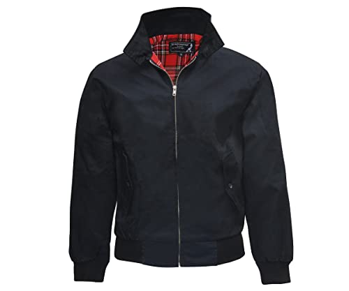 Knightsbridge Harrington English Style Jacke schwarz mit kariertem...