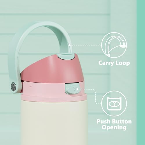 Image of 32 oz Insulated Water Bottle with Straw: Meoky Stainless Steel Metal Water Bottle with 2-in-1 Lid - Leak Proof, Cold for 24 Hours, Protective Silicone Base, BPA-Free for Sports Gym, Cream