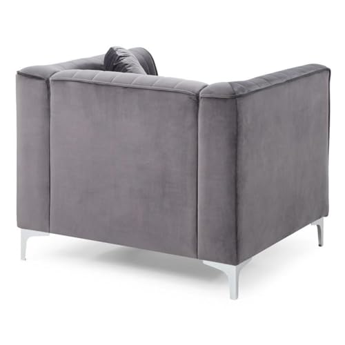 Sillón Plegable Tela Suede Gris miniatura 6