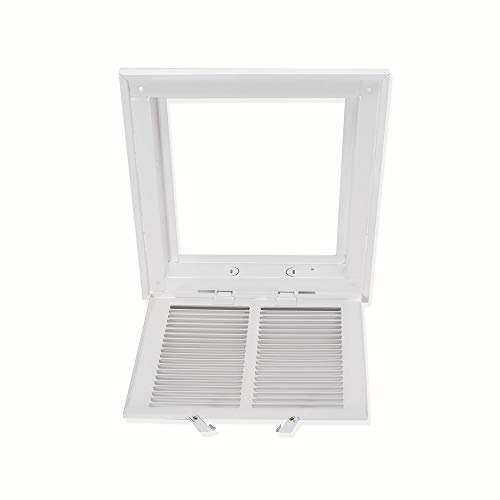 Ez-Flo 61653 Solid Steel Return Air Grille, 14 In. X 14 In, White #TOP1