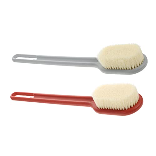 PACKOVE 2Piezas Cepillos Mango Herramientas De Limpieza De Ducha Para Masaje y Exfoliación Cepillos De Suave Para Cuidado Corporal