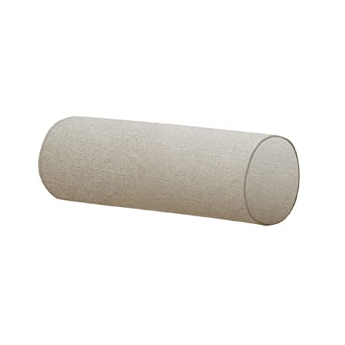Neck Roll Pillowcases Velvet Cylindrical Pillow Covers 16"x6" with Hidden Zipper for House Home Decor Neck Roll Pillow Cervical Neck Roll Memory Pillow Cylinder Round Cushion (Linen Grey, 16x6)