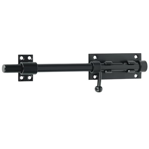 Image of Alise Slide Lock SUS304 Stainless Steel Gate Latch, Slide Bolt Latch,Thickened Heavy Door Latch Lock,10 Inch Black Barrel Bolt Latch, Security Slide Latch Lock