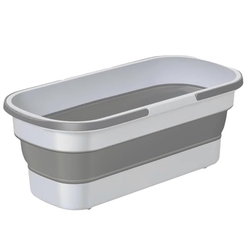 Cubo de fregona - Cubo de fregona plegable con ruedas 2 asas,Cubo de limpieza rectangular multiusos portátil de 12L/3.17 galones, cesta práctica para la limpieza del hogar y del coche