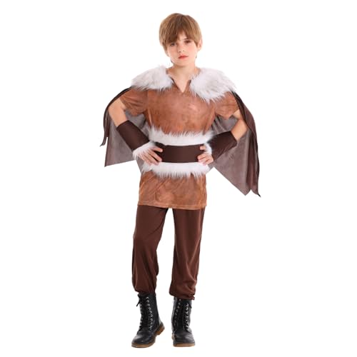 Disfraz vikingo para niños 13-14 años marrón