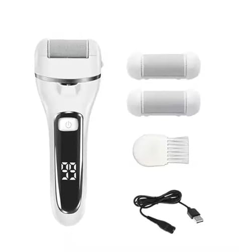 Electric Foot File for Hard Skin - Callus Remover Grinder for Feet with Led Display for Removing Hard, Dead Skin - Foot Scraper Scrubber, Pedicure Sets for Feet - Includes 3 Roller Heads