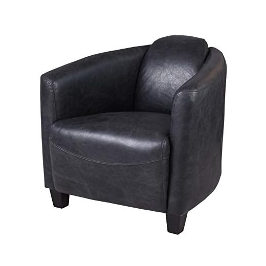 Palazzo Vintage fåtölj äkta läder retro armstöd stol art deco