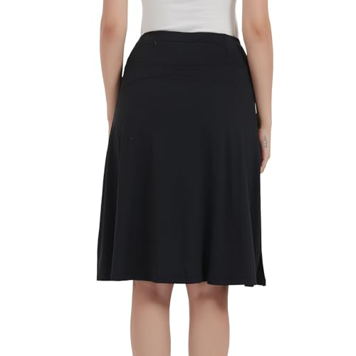 NOOYME 24" Skorts Modest for Women with Pockets Midi Knee Length Athletic Skirts3