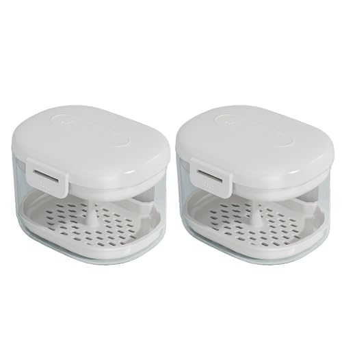 SQOYEI Reutilizable Caja Ortodoncia Sellado Visualización Limpieza y Almacenamiento 2 en 1 Caja de Prótesis Brackets de Trabajo, Retenedores Caja de Retención OficinaEscuela(Blanco,2 pcs)