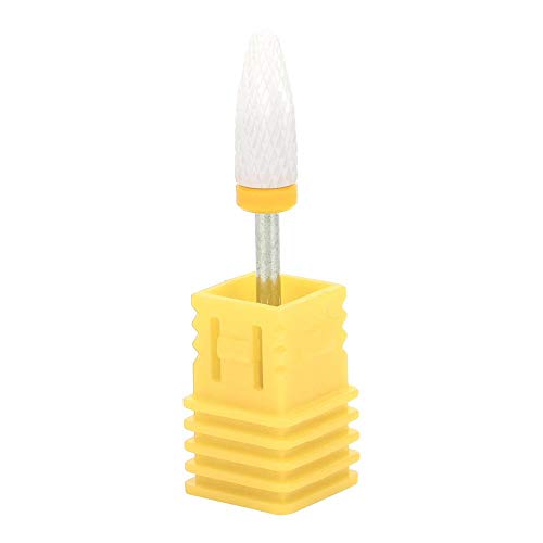 Ceramic Nail Drill Bit Corn Head Ceramic Grinding Parts Nail File Drill Bit Lightweight Manicure Polishing Removing Cuticle(Extra Fine Grinding XF Yellow Box)