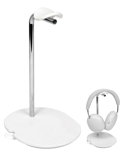 Image of Sanus Sonos Ace Headphones Stand - Premium Stand w /Silicone Cradle Prevents Creasing & Built-in Cable Management w /Magnetic Clip for Fast Charging - Tool-Free Setup - White Sonos Headphones Holder