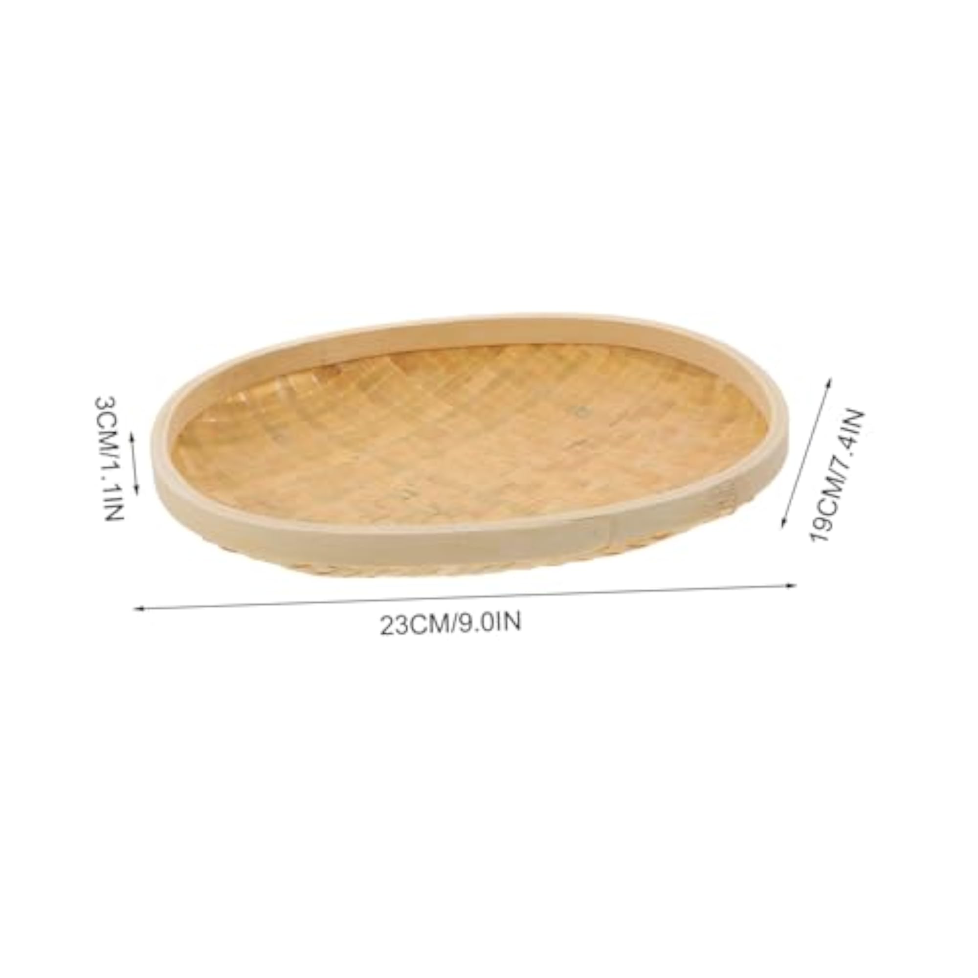 Bamboo Woven Basket Tray for Kitchen Organizer Serving