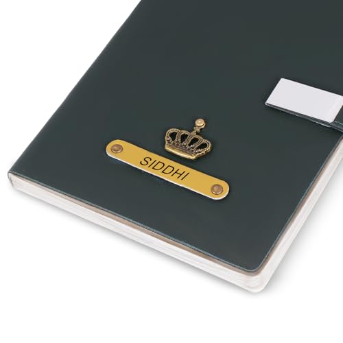 Image of ncgifts Personalized Notebook With Name | Customized Diary | Personalized Notebook A5 200 Ruled Pages Customized Diwali Daily Journal Diaries Diary Gifts for Men Women Friends, Family | Olive