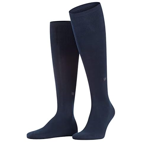 Burlington Herren Dublin Kniestrümpfe Baumwolle Schwarz Blau viele weitere Farben verstärkte Kniesocken ohne Muster atmungsaktiv lang einfarbig hoch und warm ONE-SIZE-FITS-ALL als Geschenk 1 Paar Cover