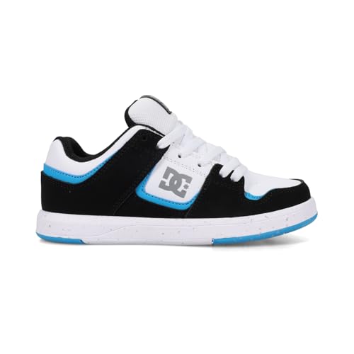 DC Sneaker Skate Shoe, White/Black/Blue, 6.5 US Unisex Big Kid
