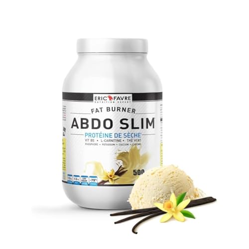 Eric Favre Abdo Slim Ultra Burner - Proteína de vainilla (1,5 kg, con sabor a vainilla para quemar grasas, fórmula termogénica, desarrollo muscular, apoyo dietético)