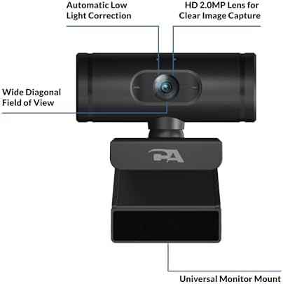 Cyber Acoustics 1080p Full HD Webcam (WC-1000), Designed with No Microphone for Use with Headsets and Speakerphones, Autofocus, Low-Light Correction, USB-A Plug and Play - 4