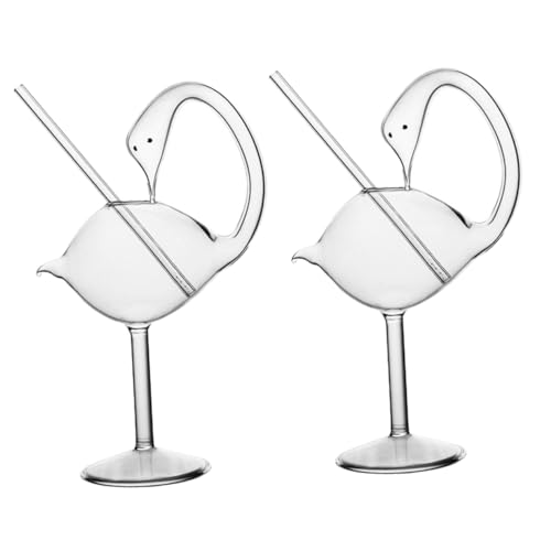 SOLUSTRE 2 piezas Vasos de Forma de Cisne Transparentes Copas Elegantes para Bebidas y Diseño Chic para Fiestas y Reuniones