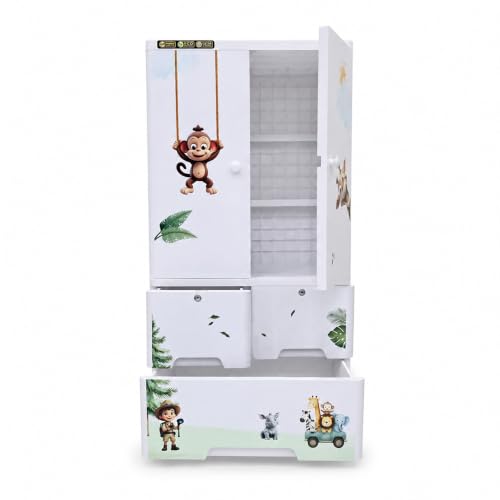 Image of SpaceGEN 2 Layer Drawer Cabinet, Jungle Design, White