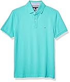 Tommy Hilfiger mens Short Sleeve Cotton Pique in Custom Fit Polo Shirt, Turquoise, Large US