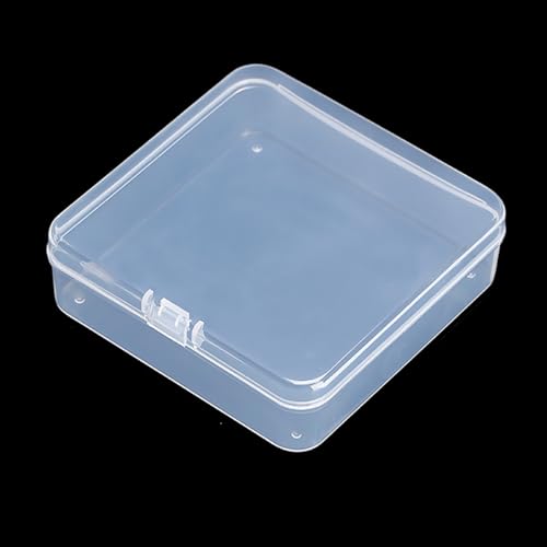 Image of 12Pcs Square Bead Organizers with Lid (3.7 x 3.7 x 1.18 inch), Small Square Plastic Clear Beads Storage Containers Box for Beads, Small Items etc