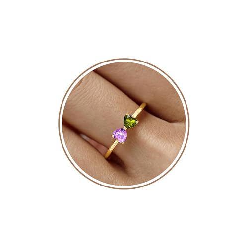 Birthday Gifts for Her,Birthstone Rings for Women Stocking Stuffers Gold