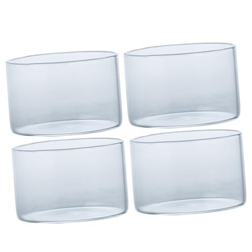 Abaodam 4個 高硼硅ガラス製デザートカップ 耐熱オーブン対応プリン容器 ヨーグルトやアイスクリーム対応 多用途キッチンデザートカップ ホ