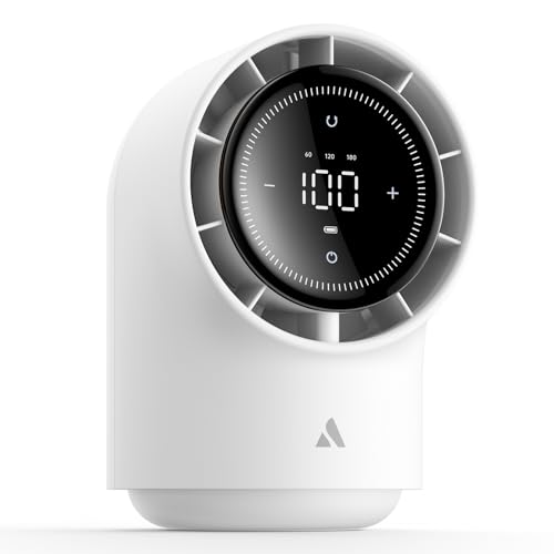Image of Aecooly Touch Control Desk fan, 100 Speeds Quiet Digital Display 8000mAh Battery Powered Small Table Fan with 3 Oscillation Angles Desktop Fan for Bedroom, Bedside, Office, Travel -White