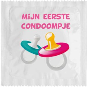 Condón humorístico, modelo Holanda, de látex fino y resistente, estampado en Francia, Capote Rigolo para hombre (mijn eerste condoommpje)