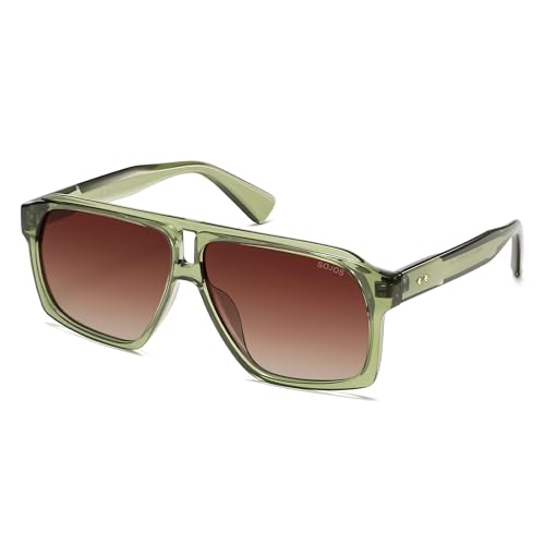 Image of SOJOS Trendy Polarized Aviator Sunglasses for Women Men,Fashion Square Aviators Shades Vintage Style UV400 Protected SJ2699